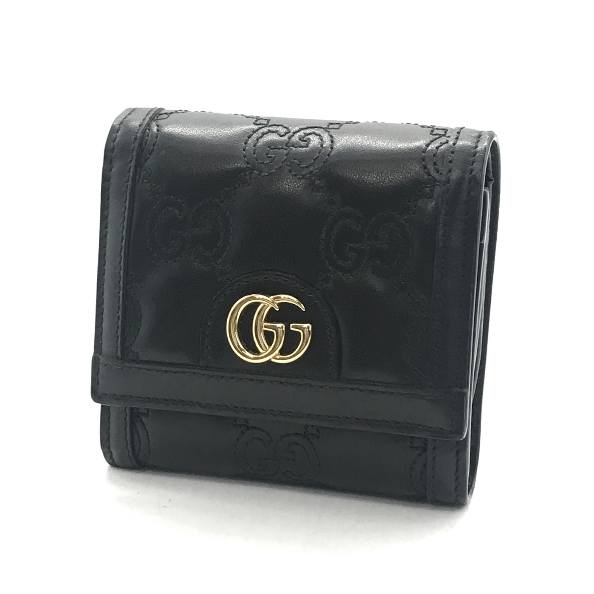 【中古】GUCCI | グッチ GGマトラッセ カードケースウォレット 二つ折り紙入れ 723799 黒いこと【倉吉店】