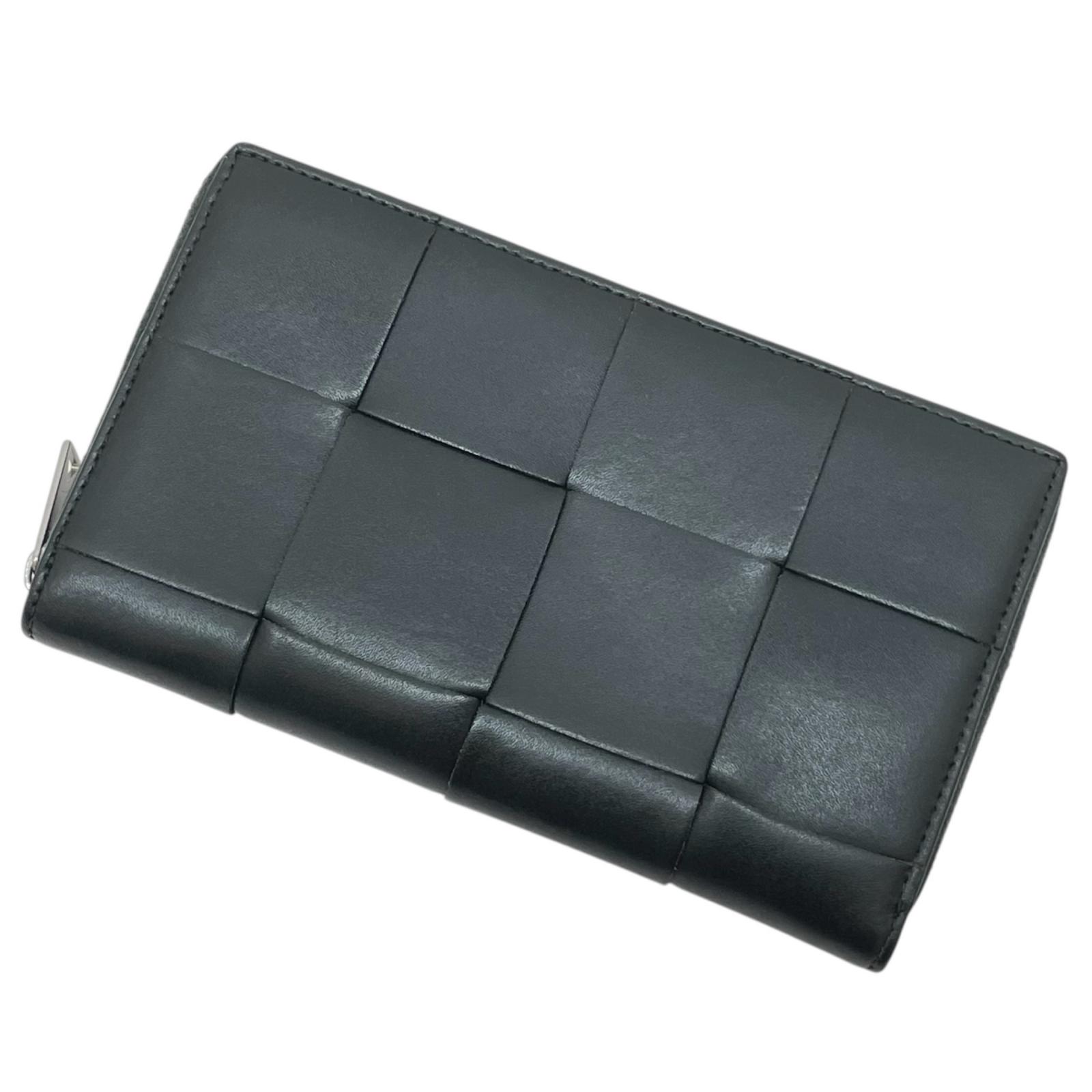 【中古】BOTTEGA VENETA | ボッテガヴェネタ マキシイントレチャート カセット ラウンドファスナー長財布 カーキグリーン【尾張小牧店】｜お宝市番館