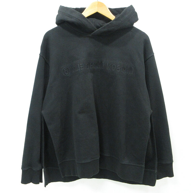 【中古】Maison Margiela | メゾンマルジェラ エンボスロゴスリット長袖パーカー S52GU0123 黒いこと 大きさ：S【三重中央局】