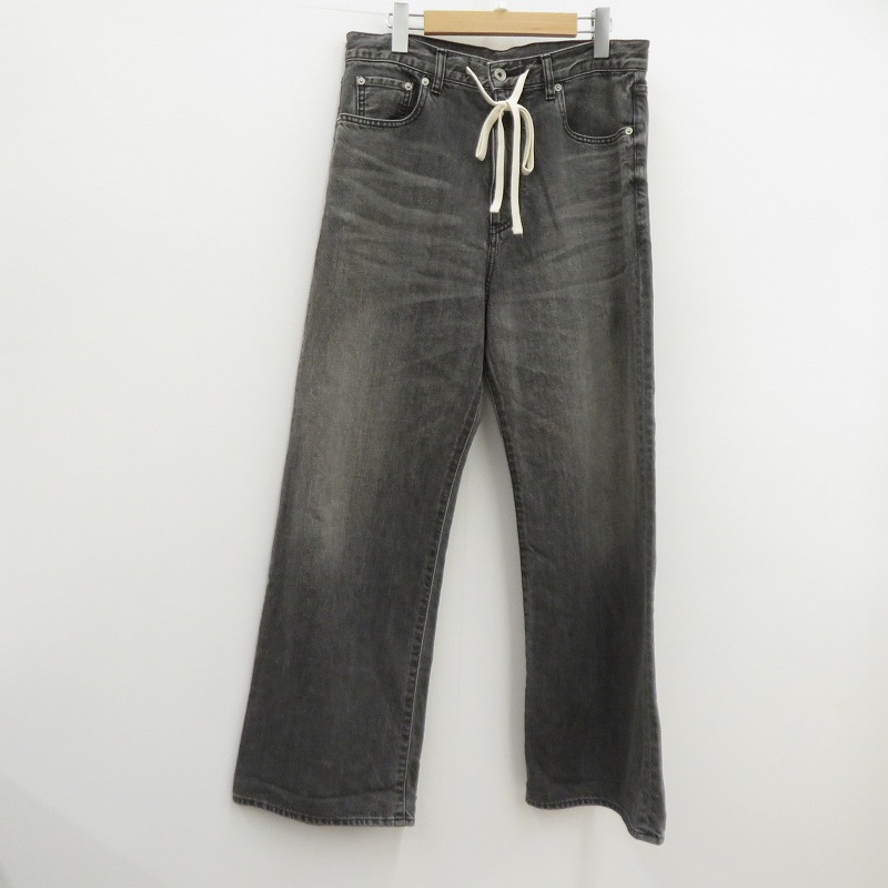 【中古】WHIM GAZETTE | ウィムガゼット ドロストデニムパンツ ジーンズズボン下 WGZ1041302A0002 薄墨色 大きさ：38【瀬戸大橋店】