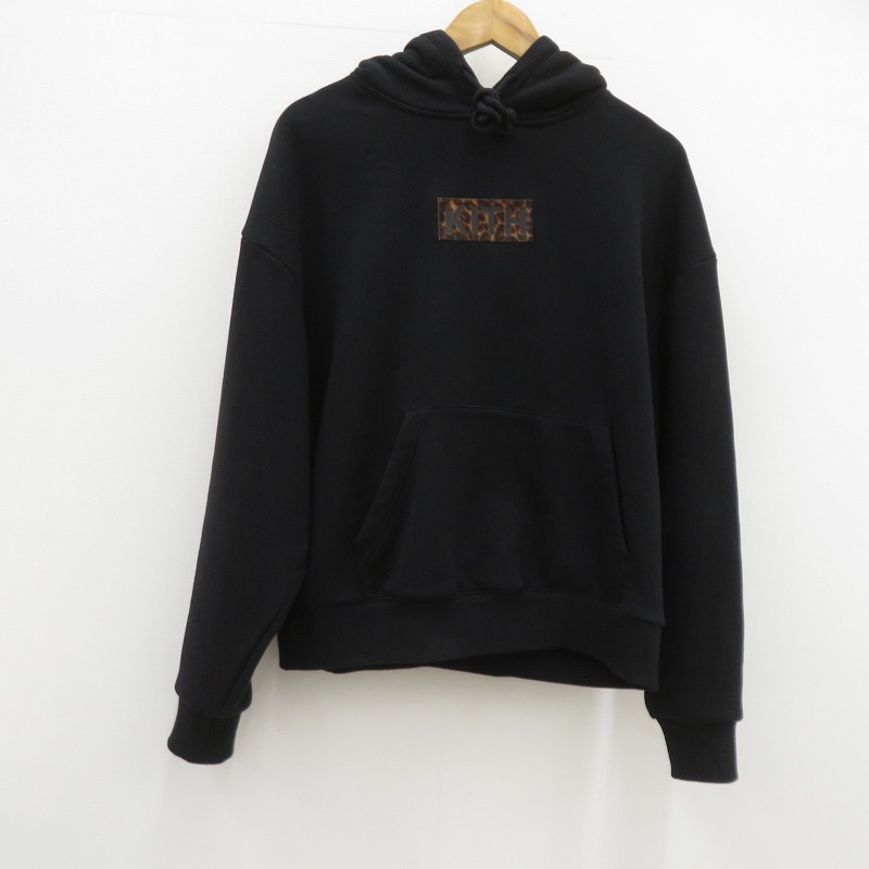【中古】KITH | キース Classic Logo Leopard Applique Nelson パーカー 黒いこと 大きさ：S【瀬戸大橋店】