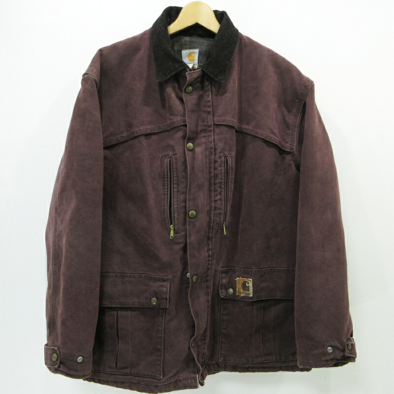 【中古】Carhartt | カーハート DUCK CANVAS BLANKET LINED JACKET ダックジャケット ボルドー バーガンディー サイズ：L【三重本店】｜お宝市番館 14,058円