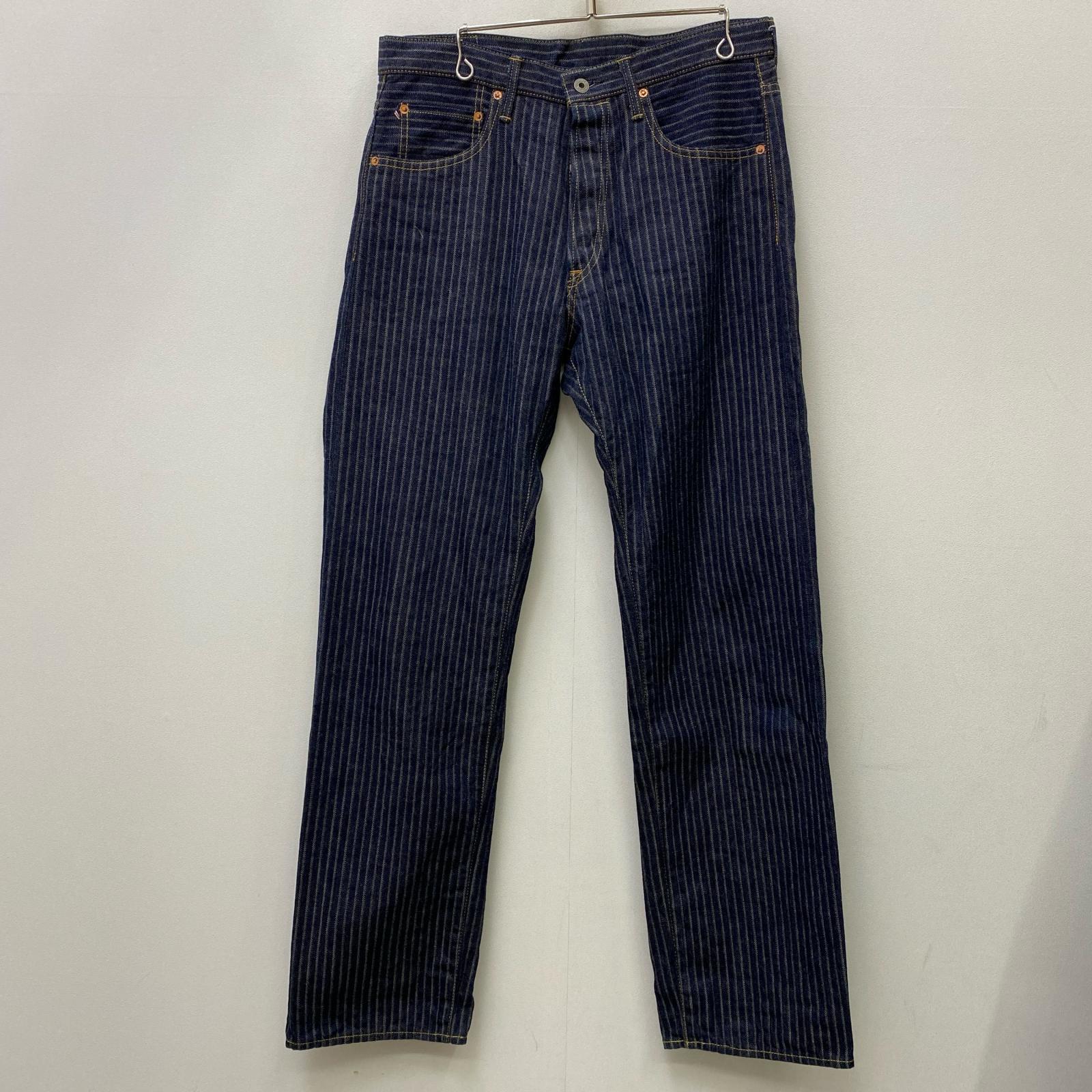 【中古】 針抜きジャガードストライプデニム ジーンズズボン下 oni-022-hjs インディゴ 大きさ：33【加古川店】