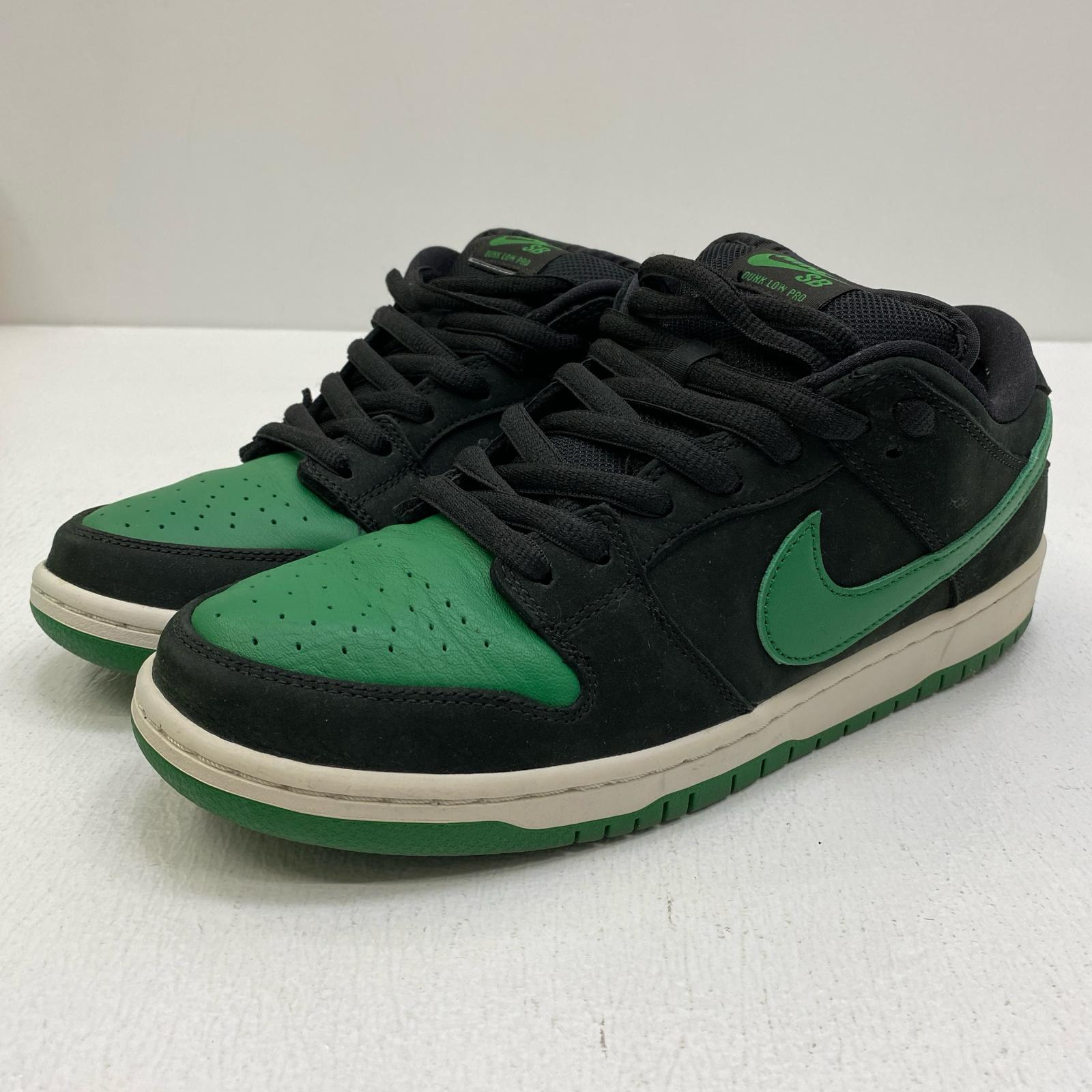 【中古】NIKE | ナイキ SB Dunk Low PRO \u0027Black/Pine Green\u0027 スニーカー bq6817-005 緑であること 27.5珊【加古川店】