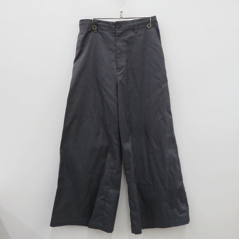 【中古】MAISON SPECIAL | メゾンスペシャル Suvin Cotton Gabardine Wide Pants ズボン下 11251461209 薄墨色 大きさ：2【瀬戸大橋店】