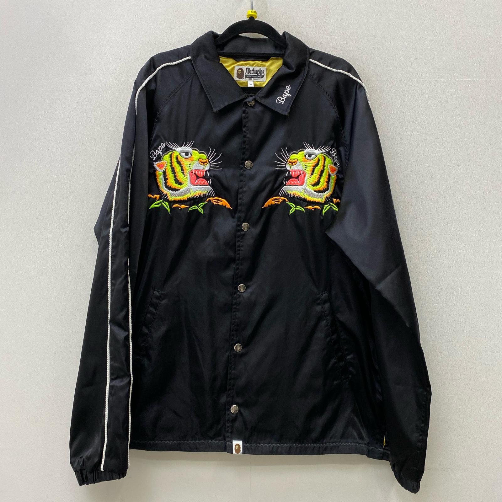 【中古】A BATHING APE | アベイシングエイプ TIGER EMBROIDERY COACH JACKET 余分の物アウター 黒いこと 大いさ：XL【加古川店】