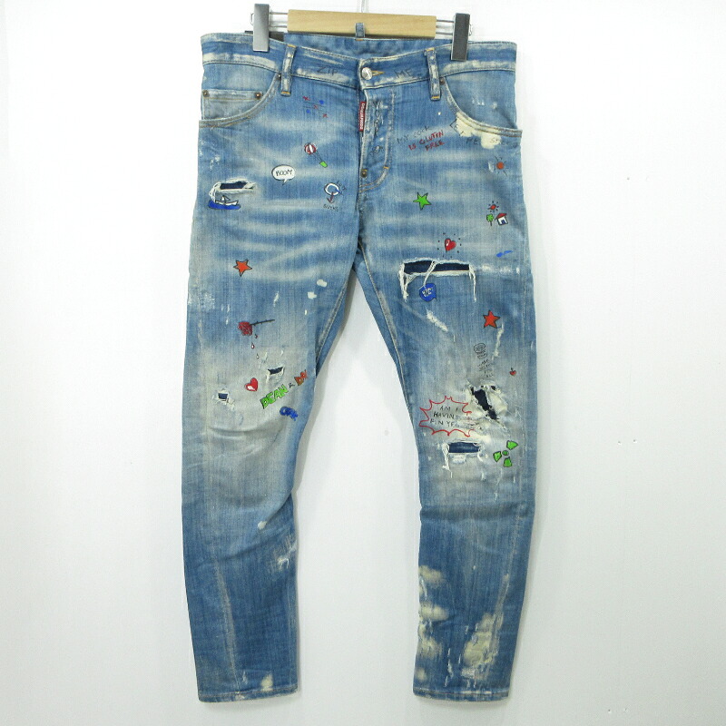 【中古】DSQUARED2 | ディースクエアード SEXY TWIST JEAN ボタンフライデニムパンツ S74LB0317 青碧 大きさ：46【三重中央局】