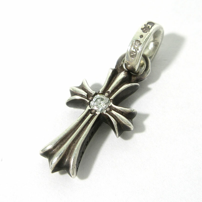 【中古】CHROME HEARTS | クロムハーツ CHクロスベビーファットチャーム with シングル金剛石 / シャンデリヤいの一番 しろがね色【三重中央局】