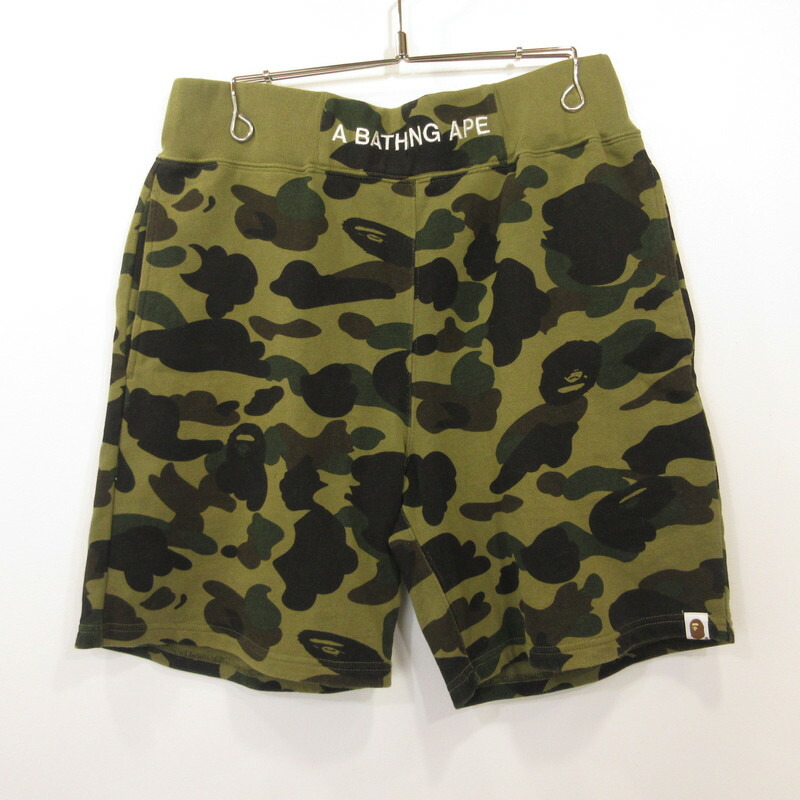 【中古】A BATHING APE | アベイシングエイプ 1ST CAMO SWEAT SHORTS 遊撃手ズボン下 001SPI301015M 合鴨 大きさ：M【姫路東店】