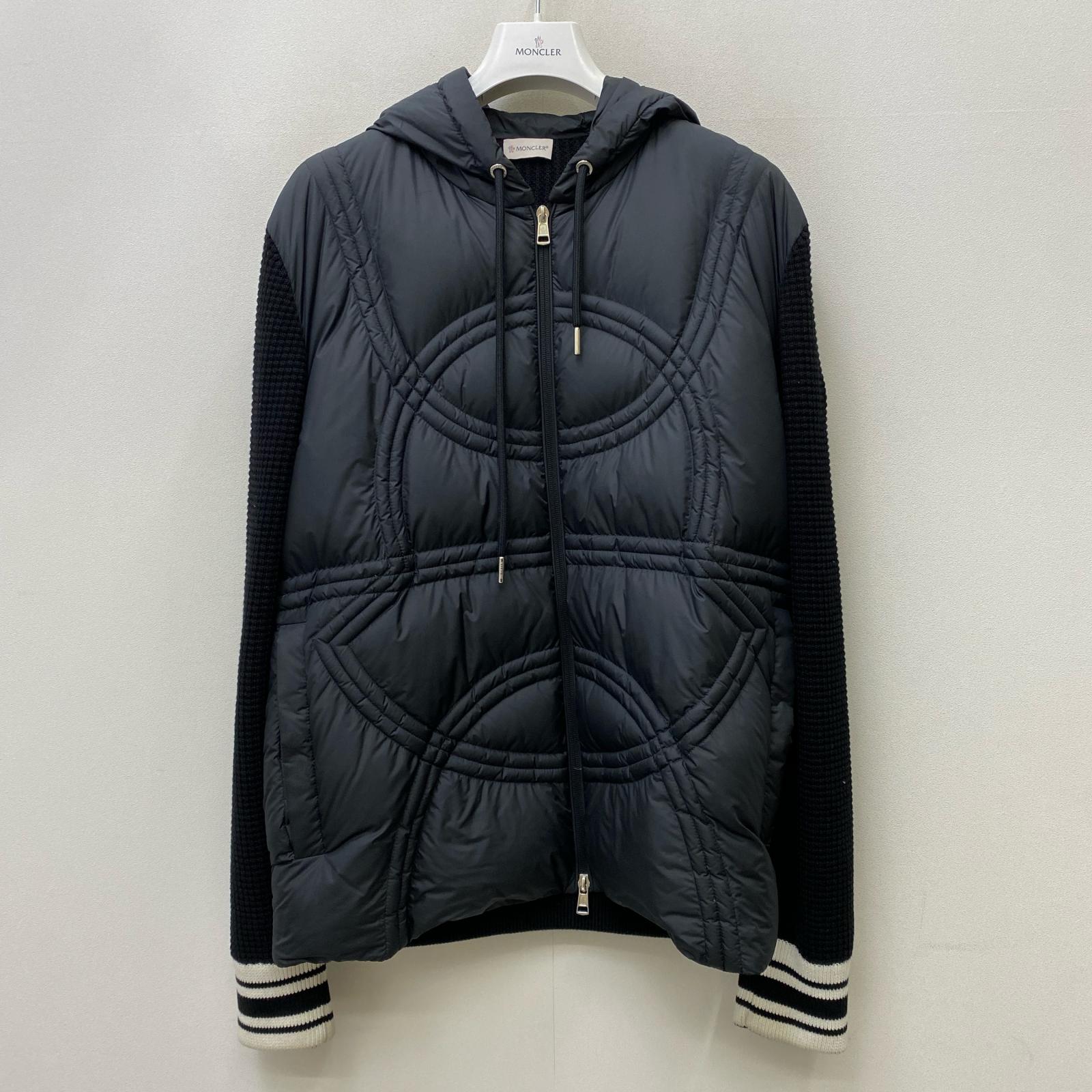 【中古】MONCLER | モンク軌跡 CARDIGAN TRICOT 余分の物アウター K10919B00015 黒いこと 大きさ：XL【加古川店】