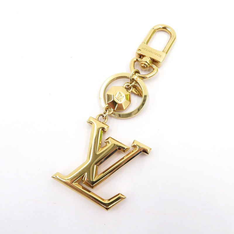 【中古】LOUIS VUITTON | ルイ・ヴィトン キーホルダー･LV ファ書き割り キーホルダー M65216 ゴールド【瀬戸大橋店】