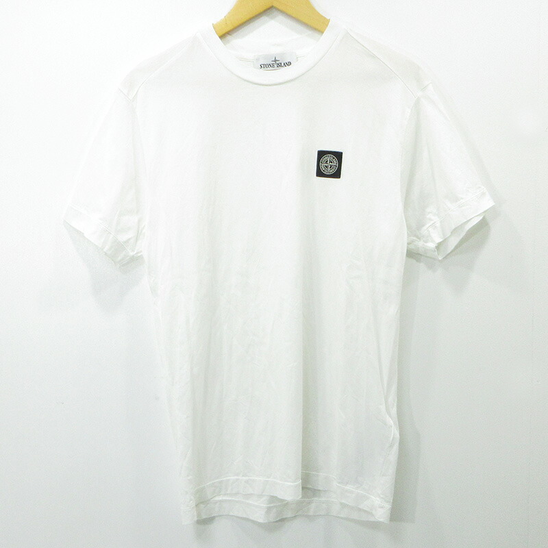 【中古】STONE ISLAND | ストーンアイランド ロゴタイプ紋章半袖ティーシャツ K1S152100039 白いこと 大きさ：S【三重中央局】