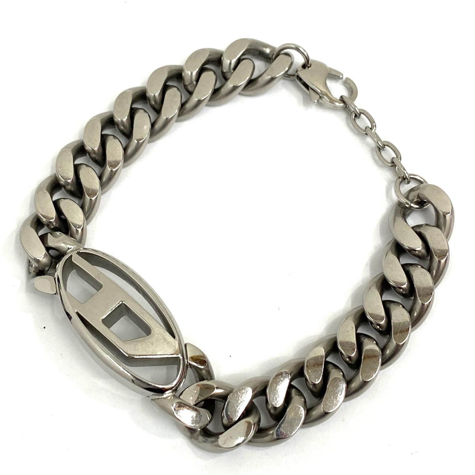【中古】DIESEL | ディーゼル Oval D Logo Chain Bracelet 腕輪 DX1432【加古川店】