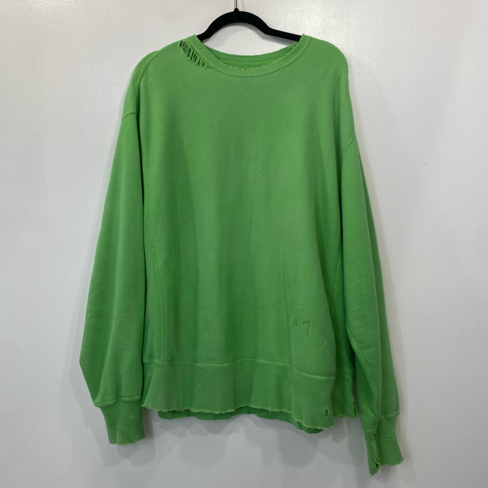 【中古】ANCELLM｜アンセルム DYED DAMEGE SWEAT SHIRT 流汗 ANC-CT14 ライトグリーン 大きさ：2【姫路東店】