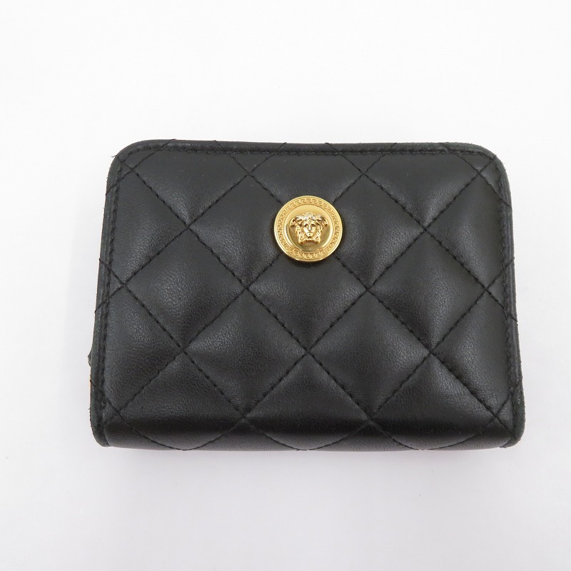 【中古】VERSACE | ヴェルサーチ 二つ折り財布 ブラック【瀬戸大橋店】｜お宝市番館