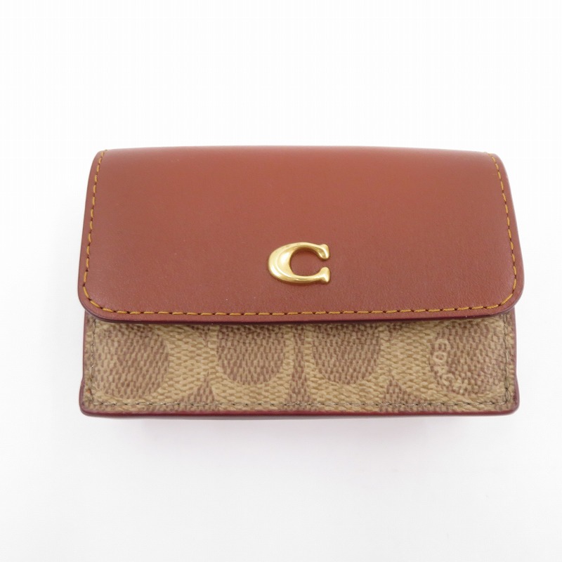 【中古】COACH | コーチ ミニ トライフォールド ウォレット 三つ折り財布 D2380-CM438 ブラウン【瀬戸大橋店】｜お宝市番館