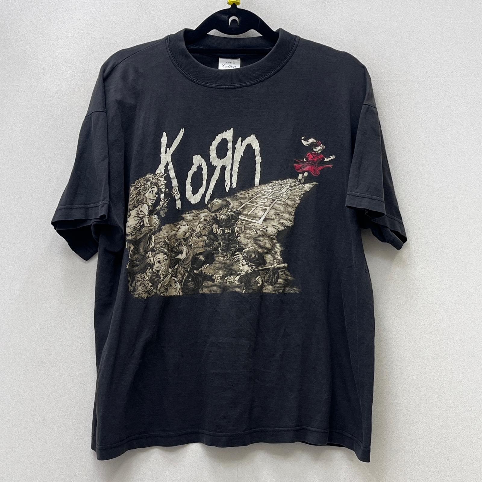 【中古】 korn:follow the leader 半袖Tシャツ ブラック サイズ:L【加古川店】|お宝市番館