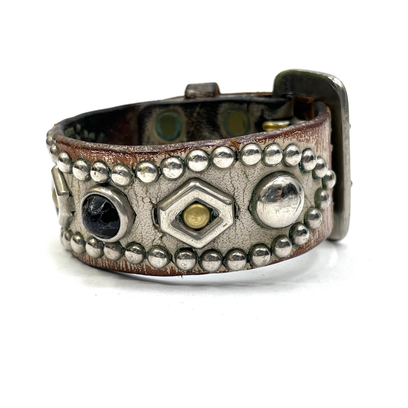 【中古】WOLF'S HEAD | ウルフズヘッド studs bracelet ブレスレット ホワイト【加古川店】｜お宝市番館