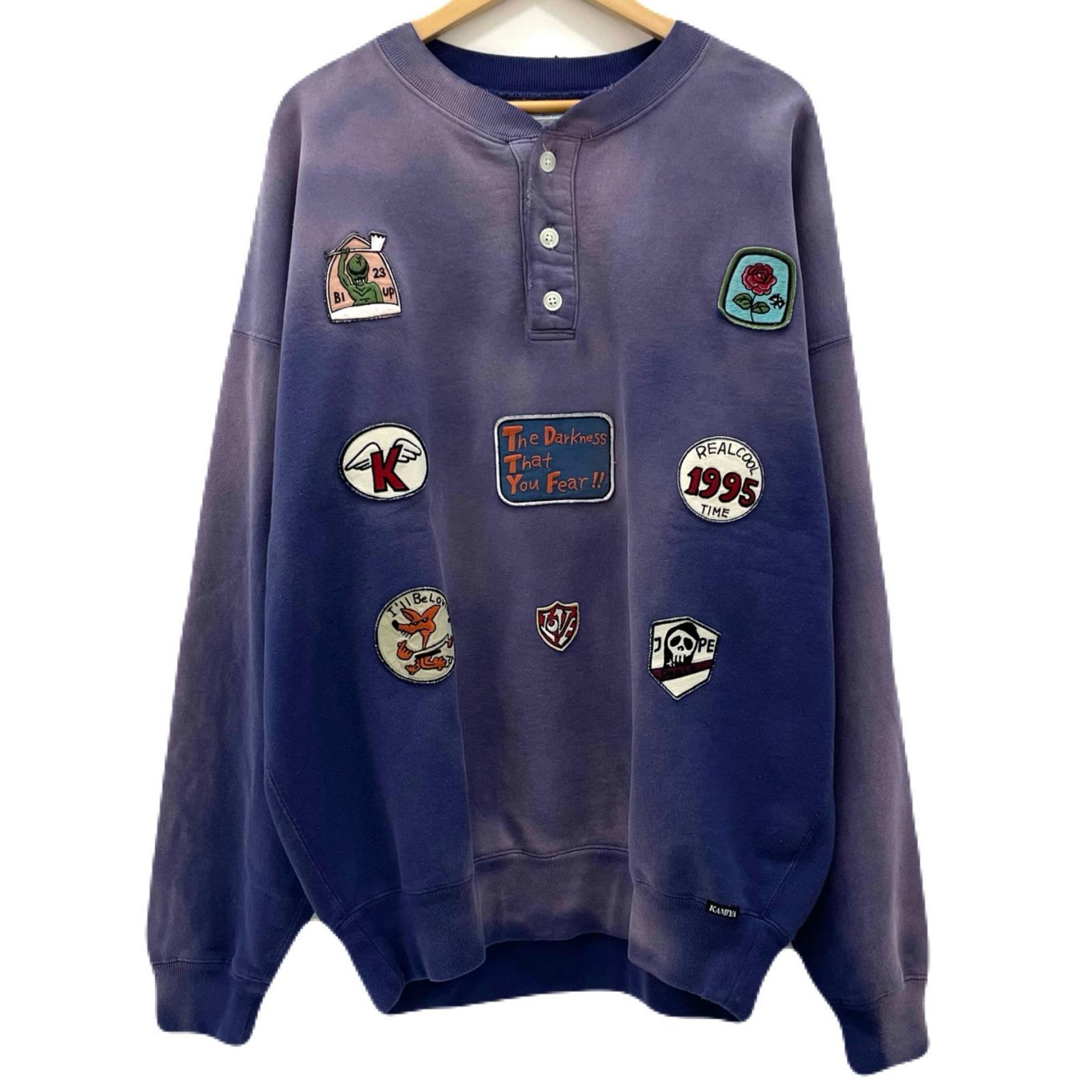【中古】KAMIYA | カミヤ Henry Neck Sweat T/C MltPch 長袖スウェット G16PO074 パープル サイズ:M【尾張小牧店】|お宝市番館