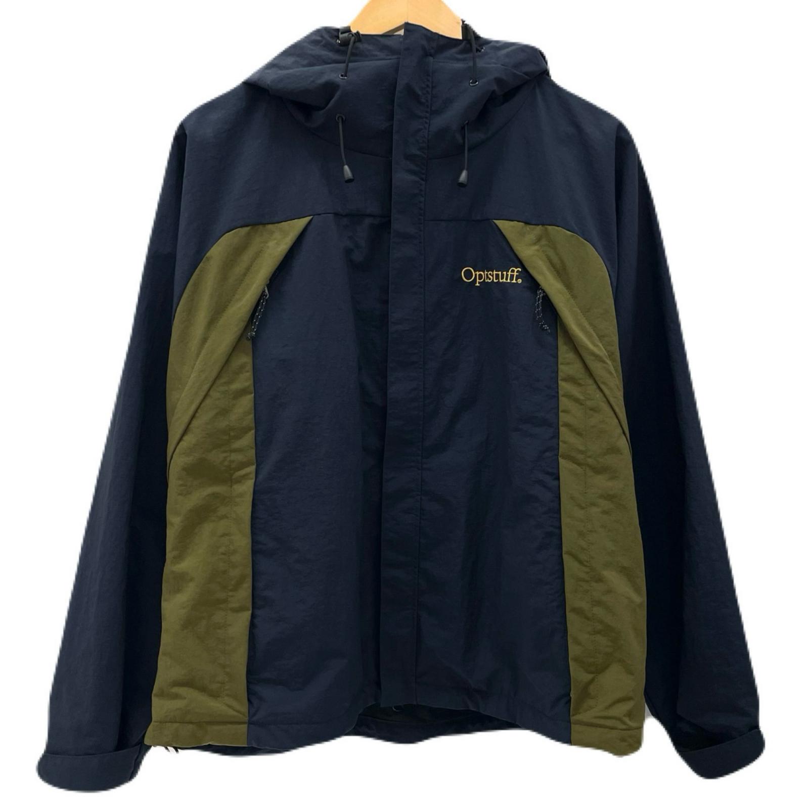 【中古】Optstuff | オプトスタフ SHELL PARKA マウンテンパーカー ネイビー&times;カーキ サイズ：M【尾張小牧店】｜お宝市番館