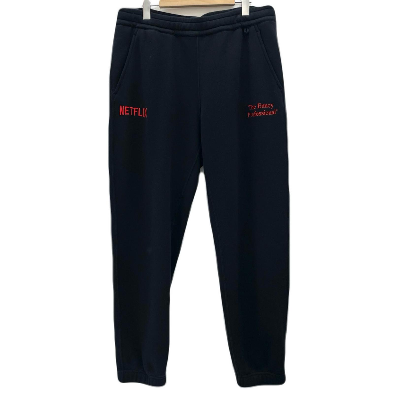 【中古】The Ennoy Professional&times;NET FLIX｜ザエンノイプロフェッショナル&times;ネットフリックス 裏起毛スウェットパンツ AW23BRENPT06NTL ブラック サイズ：L【尾張小牧店】｜お宝市番館