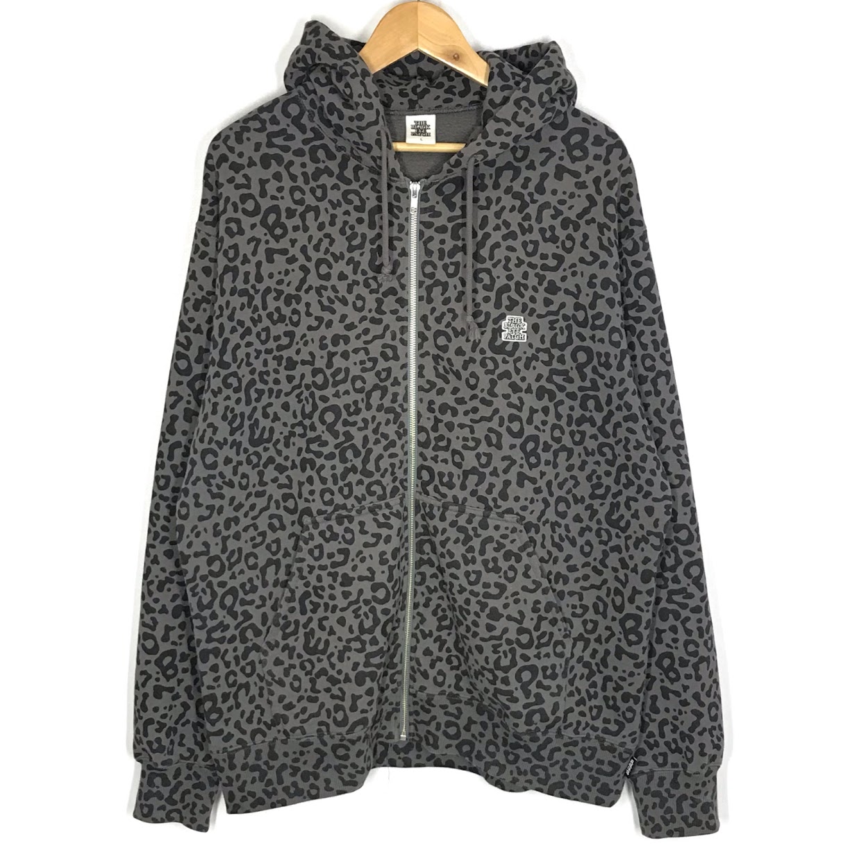 【中古】BlackEyePatch | ブラックアイパッチ SMALL OG LEOPARD ZIP HOODIE ジップパーカー パーカー レオパード柄 グレー サイズ:L【倉吉店】|お宝市番館