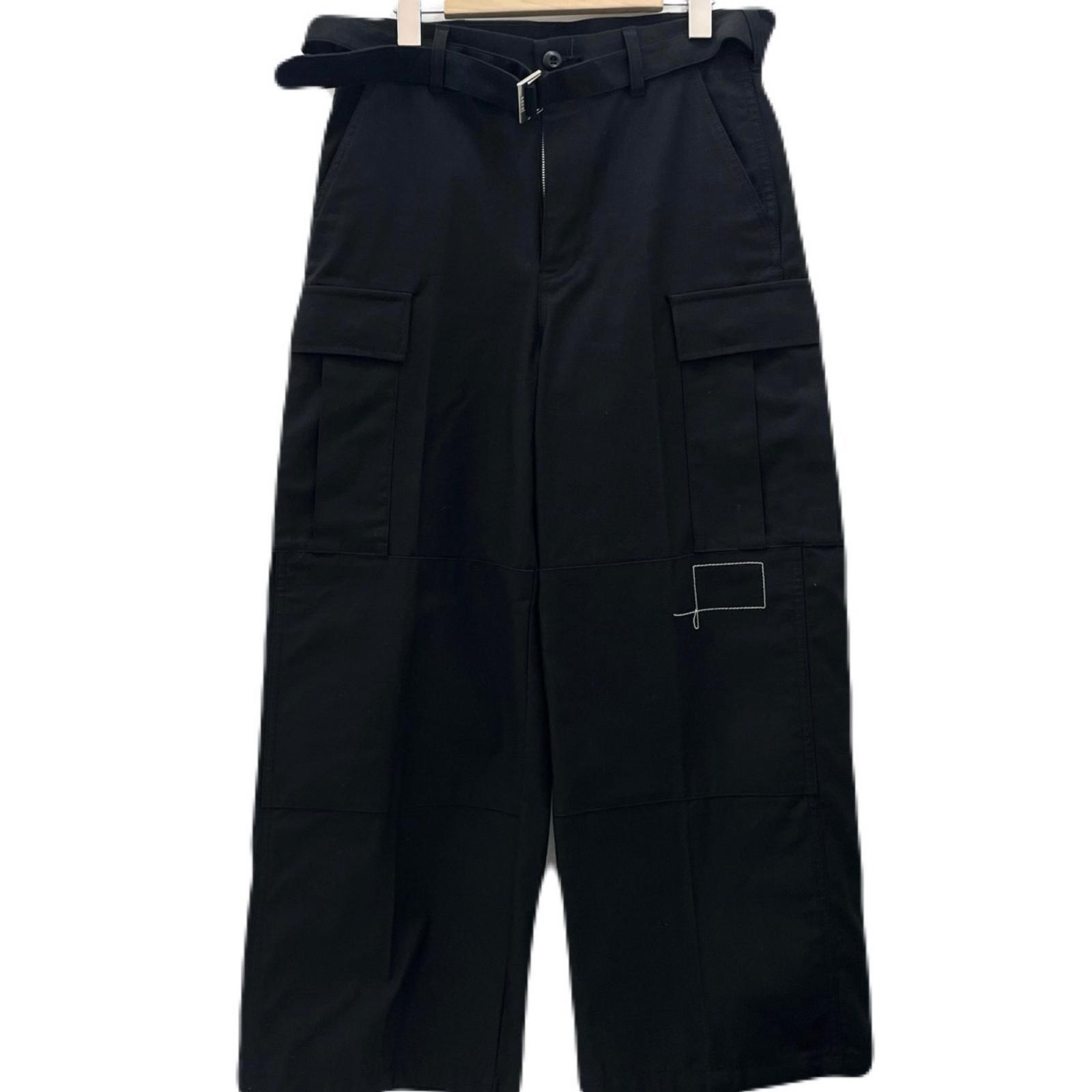 【中古】Sacai×WTAPS | サカイ×ダブルタップス 25SS Cotton Back Satin Pants 01 コットンバック サテンパンツ 25-03695M ブラック サイズ:1【尾張小牧店】|お宝市番館