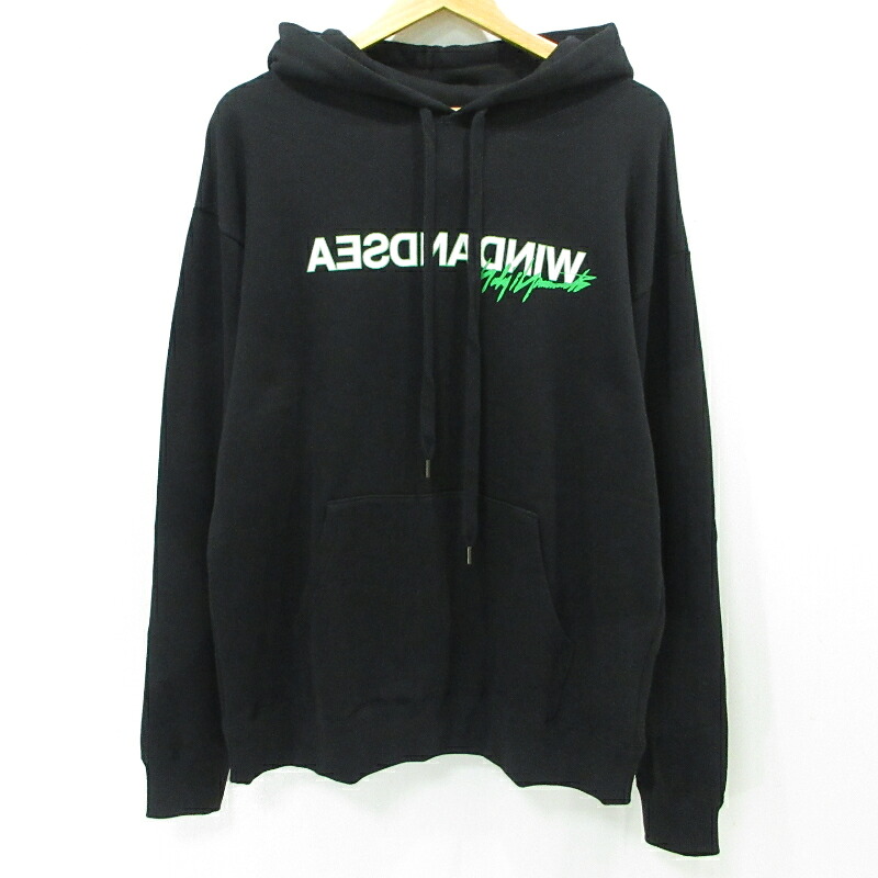 【中古】WIND AND SEA × YOUJI YAMAMOTO | ウィンダンシーウインダンシー × ヨウジヤマモト WILDSIDE パーカー WS‐22WSHD‐01 ブラック サイズ:3【三重本店】|お宝市番館