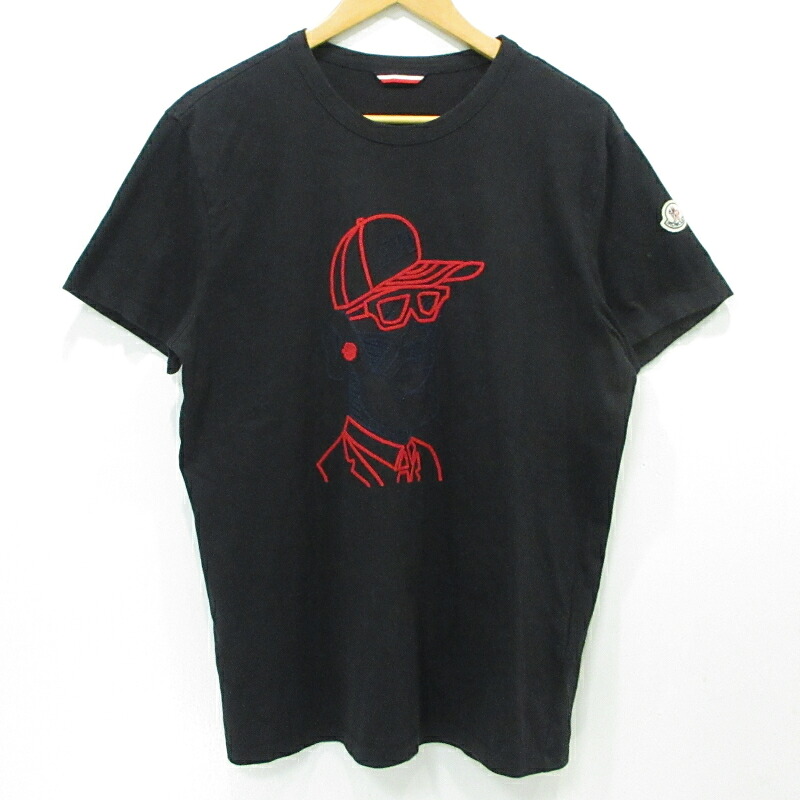 【中古】MONCLER | モンクレール GENIUS MAGLIA T-SHIRT 半袖Tシャツ D20918003750 ブラック サイズ:L【三重本店】|お宝市番館