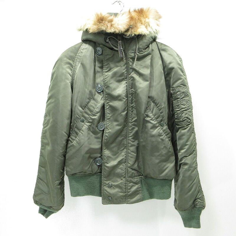 【中古】ALPHA | アルファ N-2Bフライトジャケット ミリタリージャケット U.S.ARMY 米軍 1615-573-8335 カーキグリーン サイズ:S【三重本店】|お宝市番館