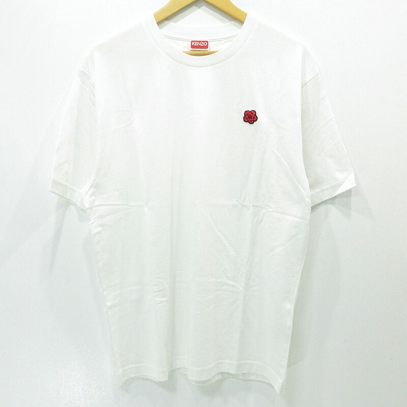 【中古】KENZO | ケンゾー BOKE FLOWER ボケフラワーエンブロイダリー半袖Tシャツ バックロゴ刺繍 FE65TS4744SG ホワイト サイズ:L【三重本店】|お宝市番館
