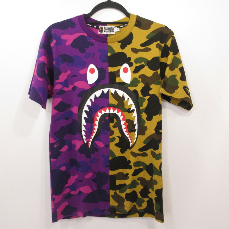 【中古】A BATHING APE | アベイシングエイプ SPLIT CAMO SHARK TEE 半袖Tシャツ 1CSM301009 サイズ:S【姫路東店】|お宝市番館