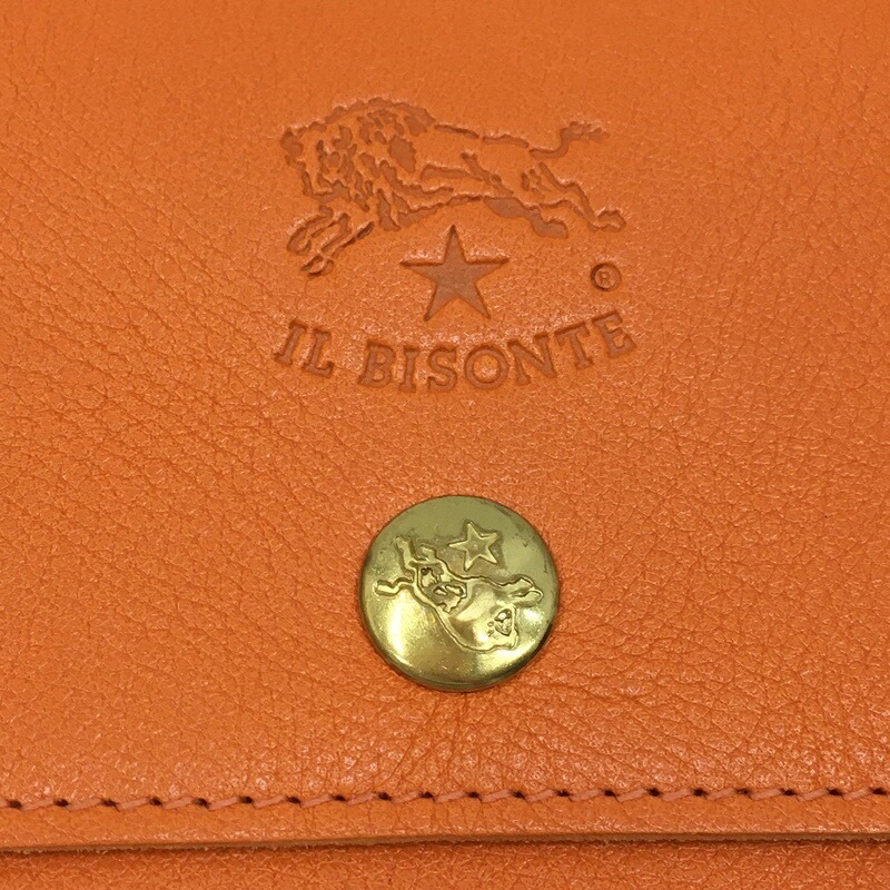 中古 Il Bisonte イルビゾンテ 三つ折り財布 サイズ カラー オレンジ Model Snap Wallet F124 Rvcconst Com