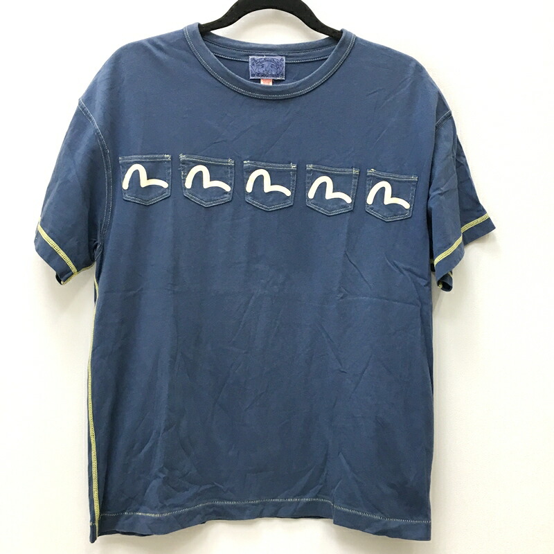 中古 Evisu エビス エヴィス ワイシャツ半袖 大いさ 40 呈色 ネイヴィー 5pocket Tee Many Pocket アメカジ F101 Capra Digital Com