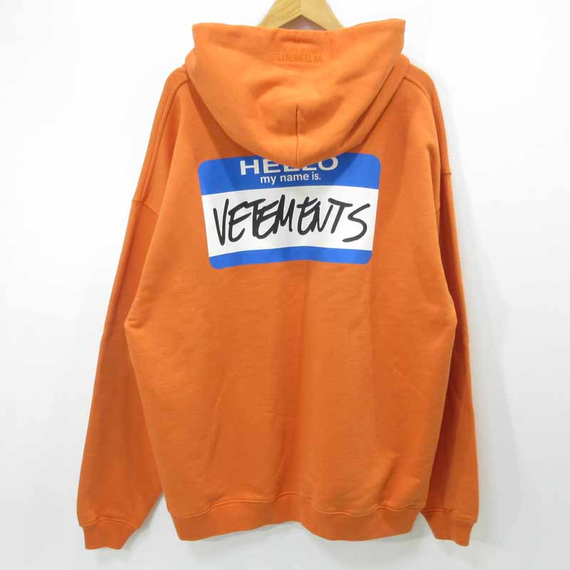 Hello My name is VETEMENTS パーカー オレンジ