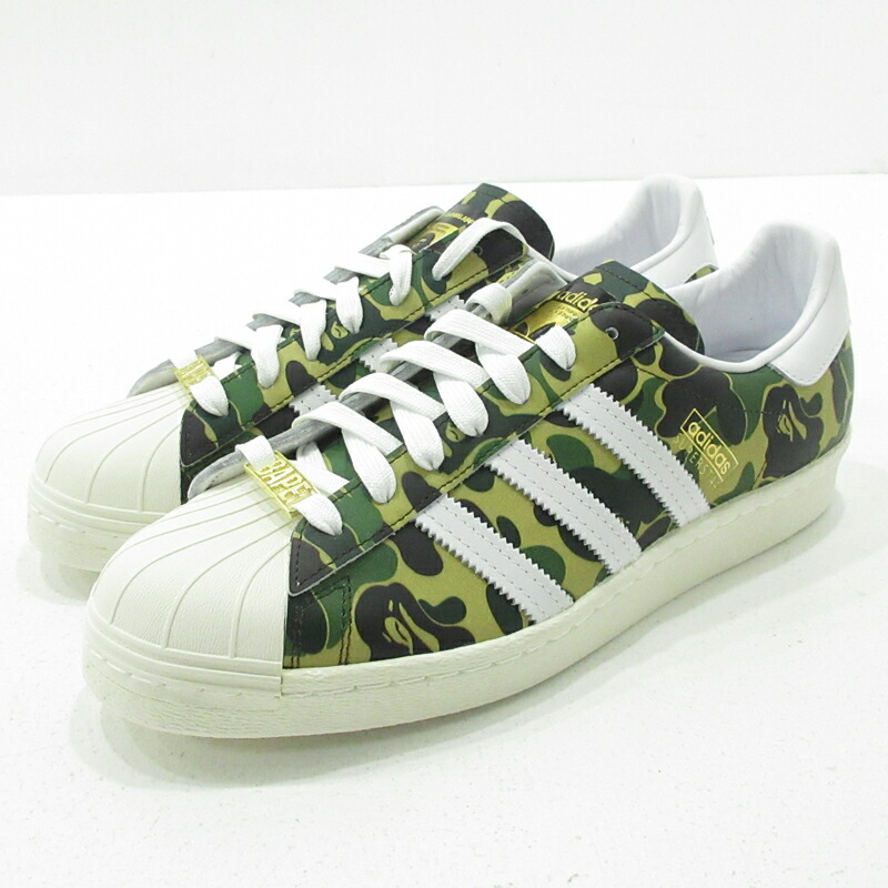 中古 Adidas A Bathing Ape アディダス アベイシングエイプ スニーカー Superstar 80s Bape Gz81 緑であることなど 大いさ 28 0cm F126 Pasadenasportsnow Com