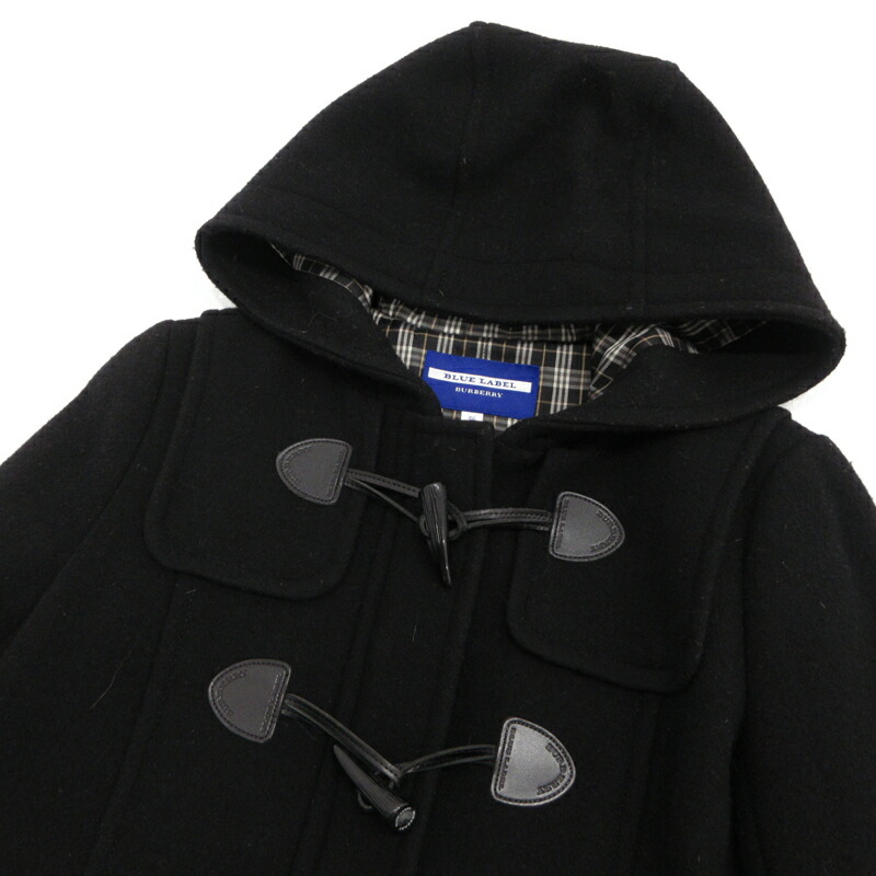 中古 ブラック Burberry Blue Label バーバリーブルーレーベル Blue ダッフルコート ブラック サイズ 38 Vivi インポート F112 お宝市番館