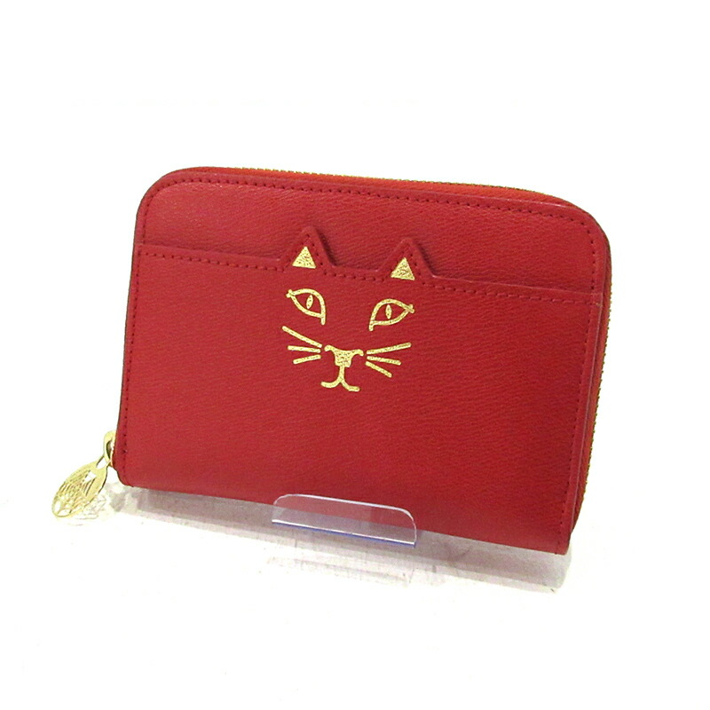 Olympia シャーロット オリンピア ミニジップウォレット Charlotte ミニ財布 中古 お宝市番館 バッグ 小物 ブランド雑貨 F124 中古 Charlotte レッド コイン カードケース レディース財布 Elhidaya Fr