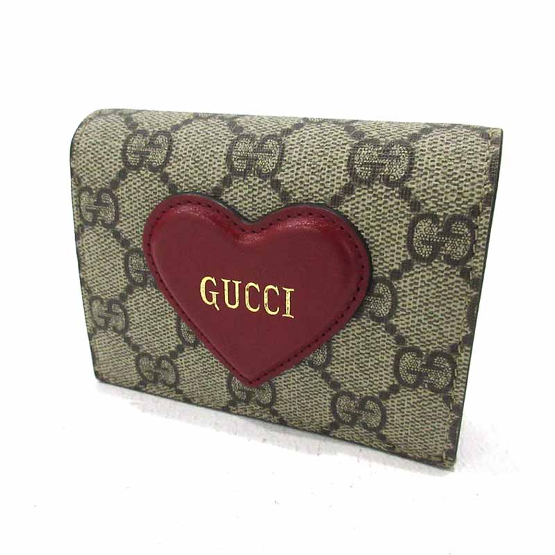 中古 Gucci グッチ Ggスプリーム 心奥サブジェクト倖せ カードケースウォレット 二つ折り紙入れ 6448 ベージュ家柄 F125 Musiciantuts Com