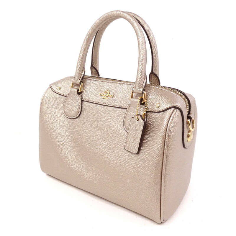 最先端 中古 Coach コーチ 2wayショルダーバッグ ミニボストンバッグ ゴールド系 F122 新品即決 Josenopolis Mg Gov Br