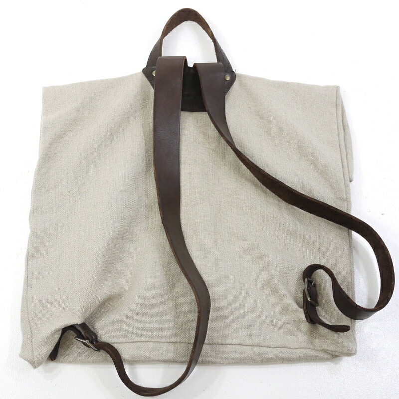 お宝市番館 Robe ネストローブ リネンパックサック リュック 中古 リネンパックサック リュック 中古 Nest ベージュ系 Robe ネストローブ Nest F121