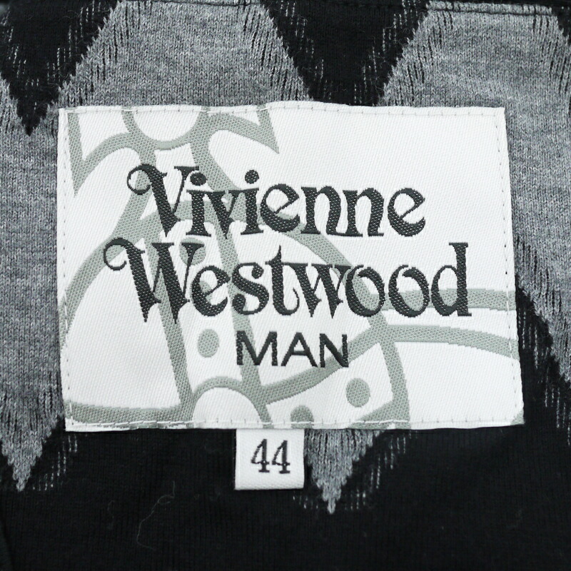 ブラック グレー Man ヴィヴィアンウエストウッドマン Vivienne お宝市番館 中古 中古 Vivienne Westwood Man ヴィヴィアンウエストウッドマン サイズ 44 セットアップ シェブロン ストライプ 柄 ジャケット ハーフパンツ F108 Westwood