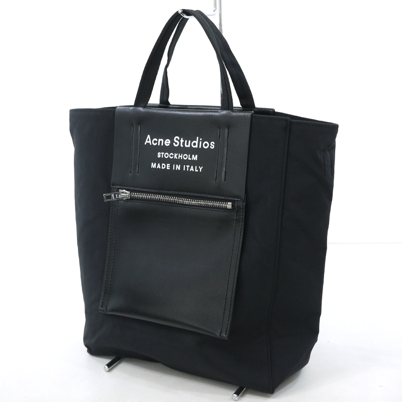 【楽天市場】【中古】Acne Studios｜アクネストゥディオズ レザーパネル キャンバストートバッグ 2wayバッグ ブラック【f121