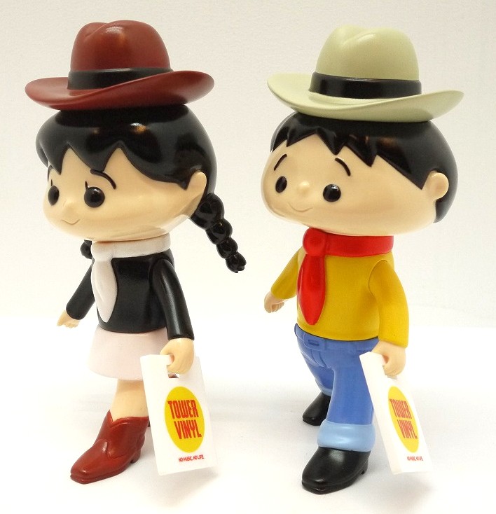 【中古】レコスケ・レコガール &times; TOWER RECORDS ソフビフィギュア 2体セット【レトロ】｜お宝市番館
