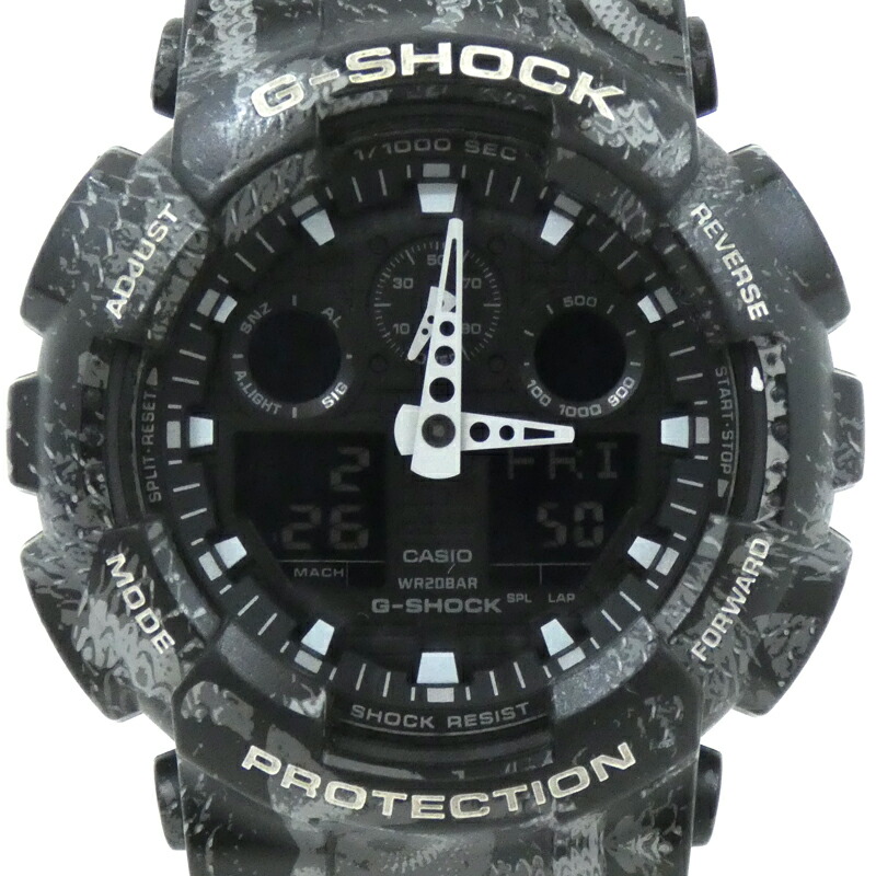 配送員設置送料無料 中古 Casio Marcelo Burlon カシオ マルセロ バーロン 腕時計 G Shock Gショック Special Ga 100mrb クォーツ ブラック F131 新発売の Www Krajewellers Com