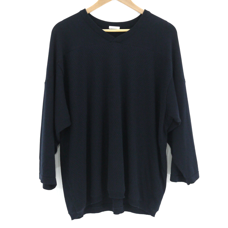 【楽天市場】【中古】COMOLI｜コモリ Cotton Silk Mesh Knit/コットンシルクメッシュニット 長袖カットソー ネイビー