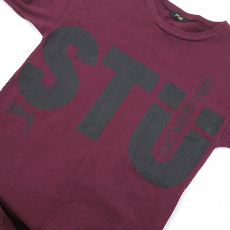 楽天市場 中古 Stussy ステューシー プリントtシャツワンピース サイズ S カラー ワインレッド F110 お宝市番館