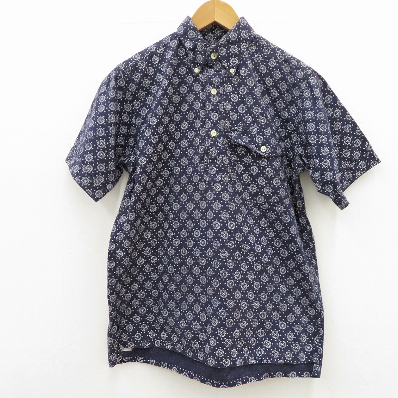 Engineered Garments - 【美品】  Engineered Garments / エンジニアドガーメンツ | Short Collar Shirt Seahorse Print シーホース タツノオトシゴプリント ショートカラーシャツ | 1 | ホワイト | レディース 美品】 Engineered Garments / エンジニアドガーメンツ | Short
