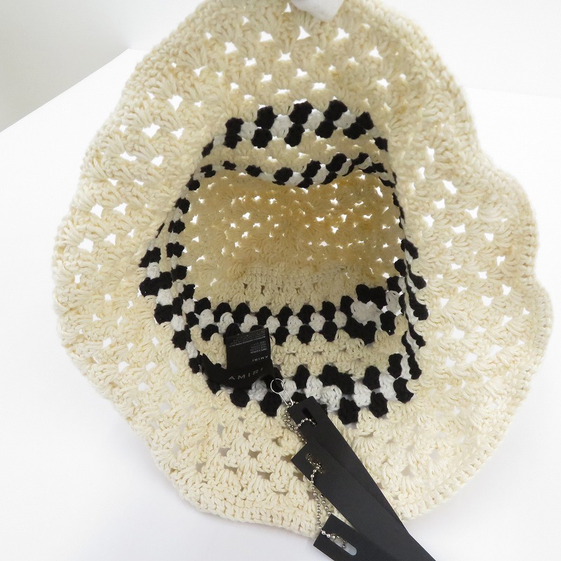 信憑 AMIRI アミリ crochet bucket hat バケットハット ニット帽子 MCH002 表記サイズ www.lettredesete.fr