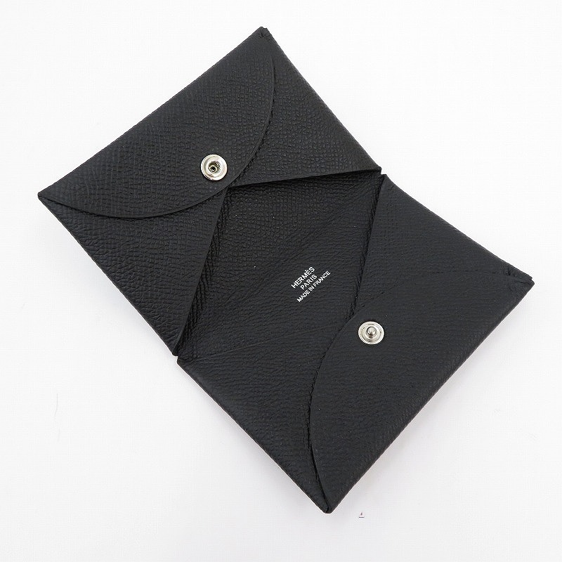 Hermes｜エルメス カードケース カルヴィ ヴォーエプソン ブラック 